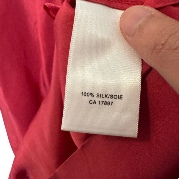 Banana Republic pink pleated silk short sleeve blouse size M - Picture 5 of 5